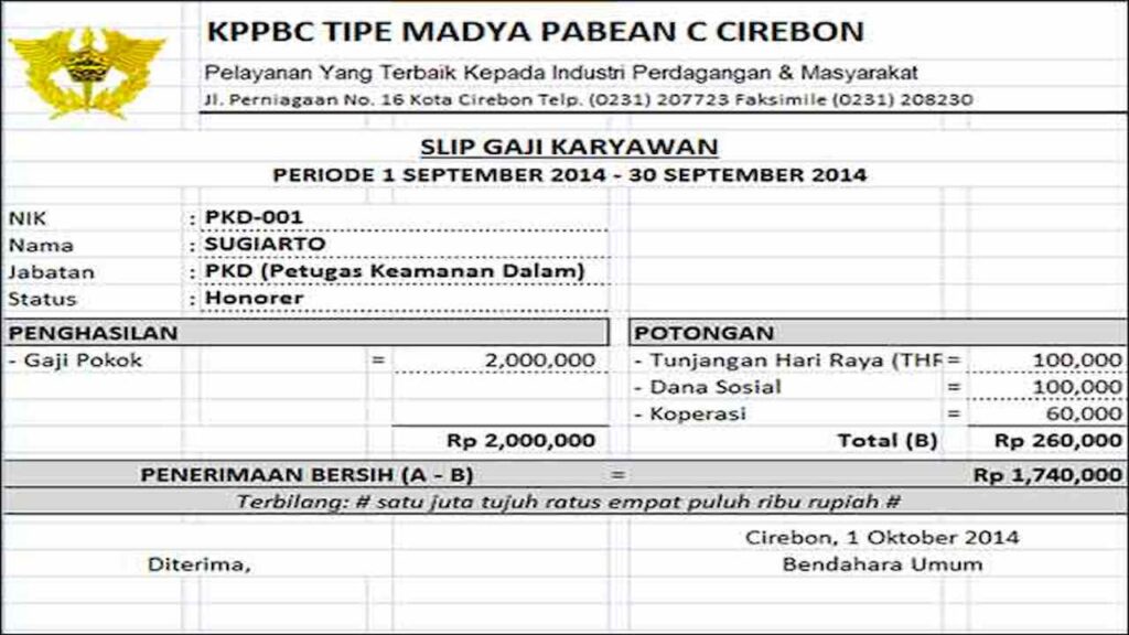 contoh slip gaji karyawan, 11 Contoh Slip Gaji Karyawan yang Sederhana dan Lengkap