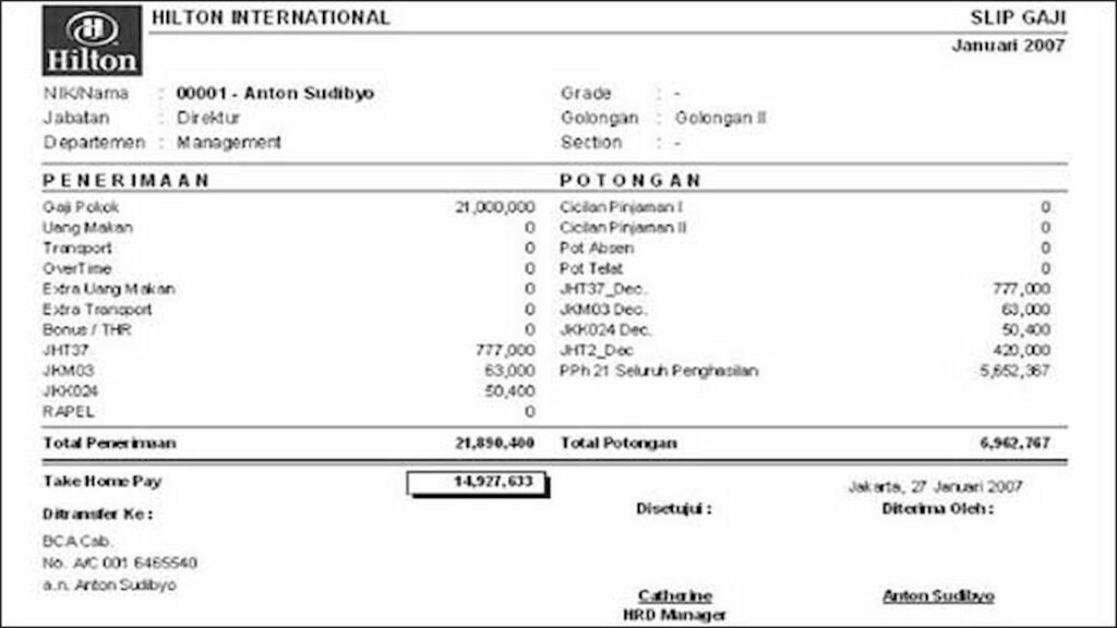 contoh slip gaji karyawan, 11 Contoh Slip Gaji Karyawan yang Sederhana dan Lengkap