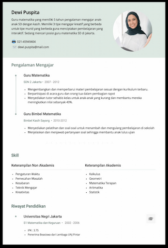 Contoh CV Lamaran Beasiswa (Bahasa Indonesia)